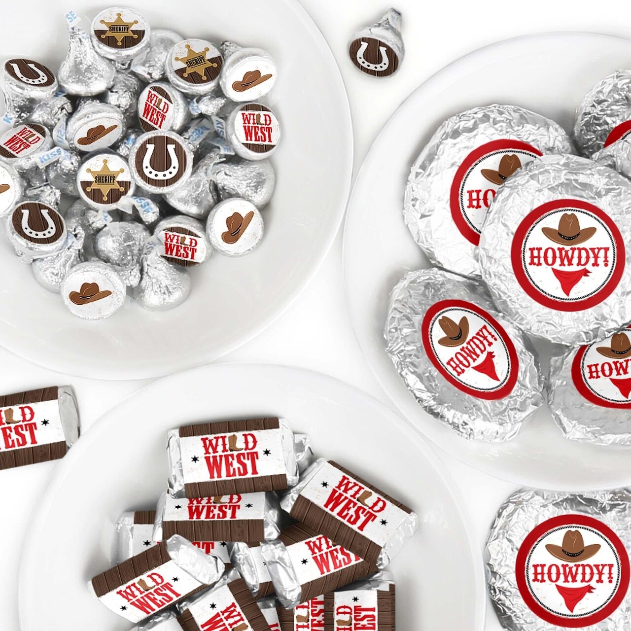 Big Dot of Happiness Western Hoedown - Wild West Cowboy Party Candy Favor Sticker Kit - 304 Pieces